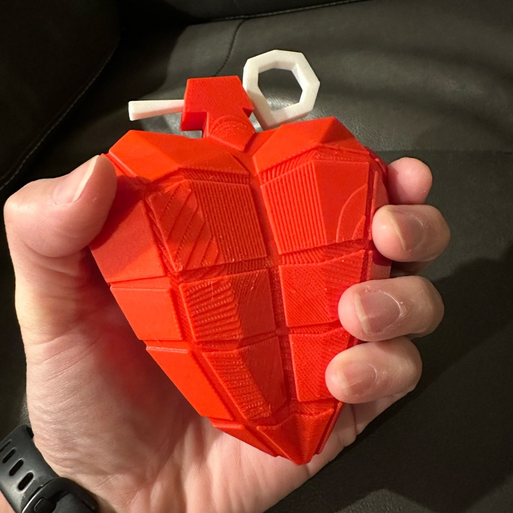 Green Day American Idiot 3D Printed Heart Grenade Prop Decor